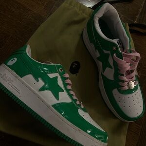 Bape men’s Green and White Sneakers